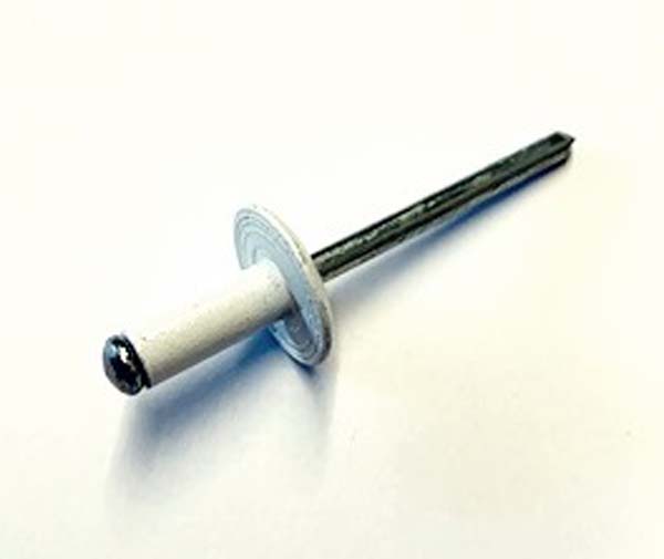 4.8mm X 21mm LARGE FLANGE RIVET Aluminium (14mm-17mm GRIP RANGE) **14mm FLANGE (WHITE)** 